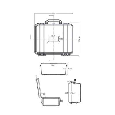 280x240x130mm Safety Instrument Tool Box ABS Plastic Storage