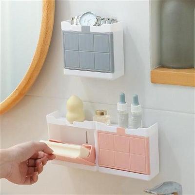 Creative Wall Mounted Soap Drain Holder With Hooks Towel
