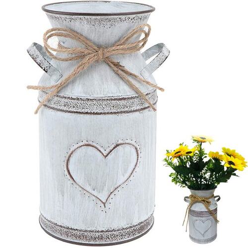 Vintage Style Flower Vase Iron Flower With Heart Patterns Ho