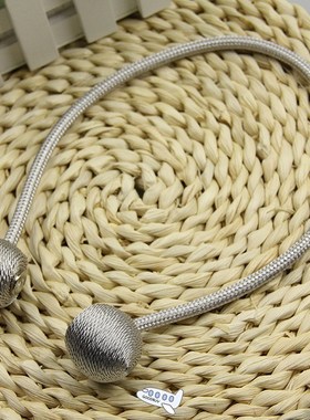 Silver Metal Magnetic Pearl Ball Curtain Tiebacks Tie Backs