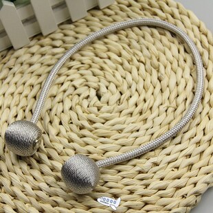Silver Metal Magnetic Pearl Ball Curtain Tiebacks Tie Backs