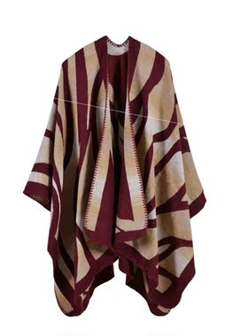 Lady camouflage gradient copy cashmere split lengthened