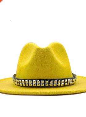 2020 Winter wool Fedoras For Women Wide Brim Felt Hat Ladies