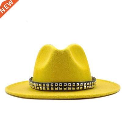 2020 Winter wool Fedoras For Women Wide Brim Felt Hat Ladies