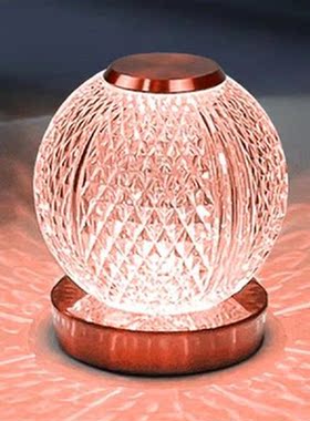 Acrylic Crystal LED Bedside Lamp USB Charging Decorative