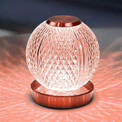 Acrylic Crystal LED Bedside Lamp USB Charging Decorative