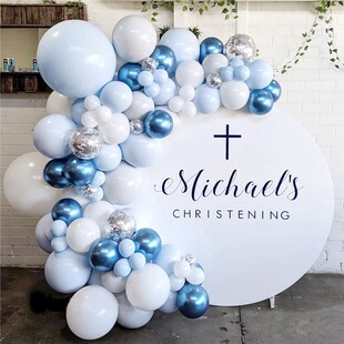 Balloons Birthday Blue Metallic Garland Baby Balloon Shower