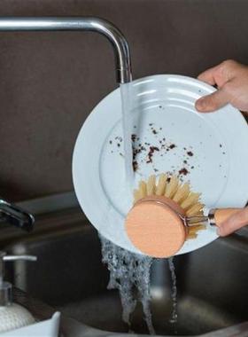 Wooden Dish Brush Set Fibers Bristles Bottle Cleaner Set