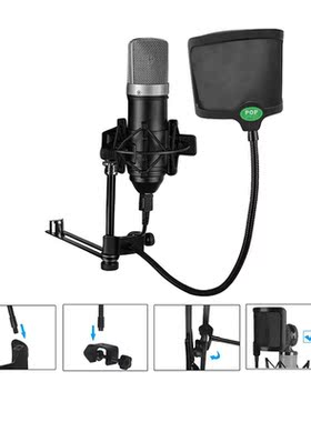 Condenser Microphone Pop Filter Shield  Windscreen  Screen U