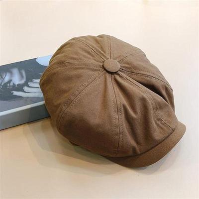 Men Newsboy Cap Herringbone Baker Boy Cabbie Flat Hat Retro