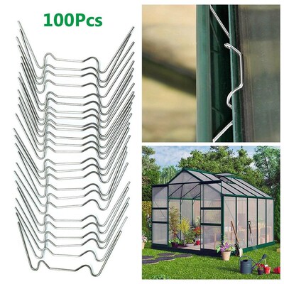 100Pcs Galvanized Steel W-Type Greenhouse Glass Pane Spring