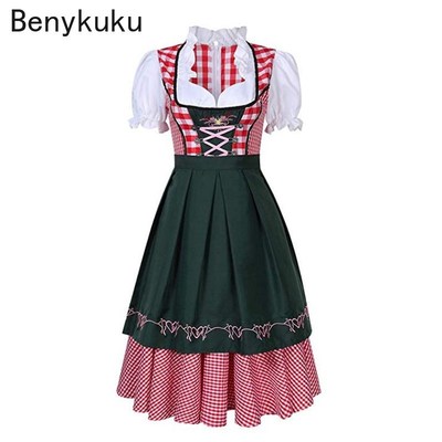 Womens German Bavarian Dirndl Dress Oktoberfest Traditional