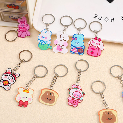1Pc Cute Anime Bear Keychain Kawaii Cartoon Animal Keyring f