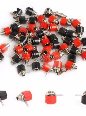 50Pcs 4mm Banana Panel Socket Test Probe Nickel Plated Bindi