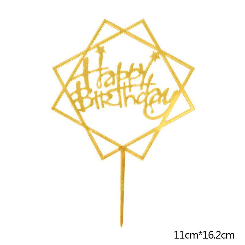 1Pcs  Acrylic Happy Birthday Cake Topper Cake Insert Baking