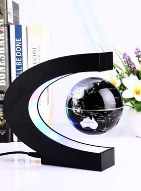 Novelty C Shape LED World Map Floating Globe Magnetic Levita