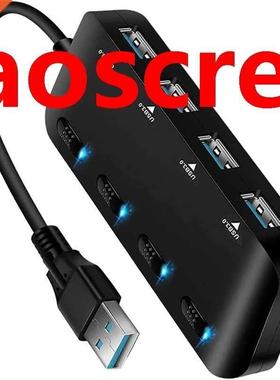 USB 3.0 Hub Ultra-Thin USB Splitter,4 Port USB Extension wit