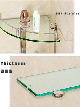 Modern Bathroom Glass Corner Shelf 2 Layer Wall Mounted Shel