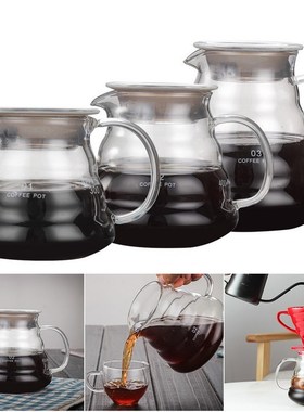 Carafe Drip Coffee Pot 360ml 600ml 800ml V60 Pour Over Glass