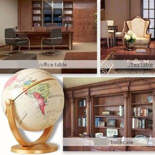 10cm Rotating Earth Globe World Map Swivel Stand Geography