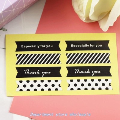 80PCS BlaCk StriPE Dot hank You ESPECiallY for You CakE PaC