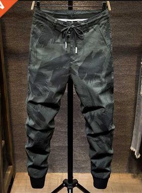 Men's set camouflage leggings in autumn and winterqu