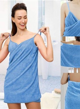 Bath Towel for Women Wearable Microfiber Bathrobe Woman Show