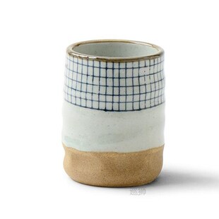 ceramic soup cup tea cup handpainted lattice pattern teacup