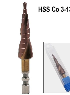 1PC HSS-Co M35 Cobalt Step Drill Bit 3-13mm Step Drill 1/4 I
