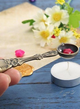 Portable Retro Copper Fire Paint Sealing Wax Spoon Delicate
