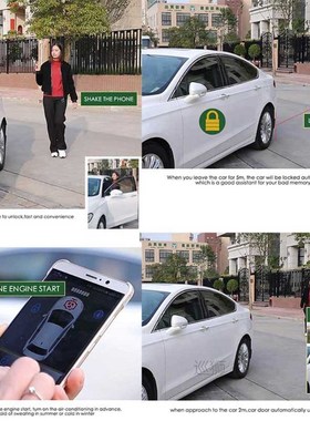 Car Alarm System Keyless Entry PKE Car Door Lock Remote Cent