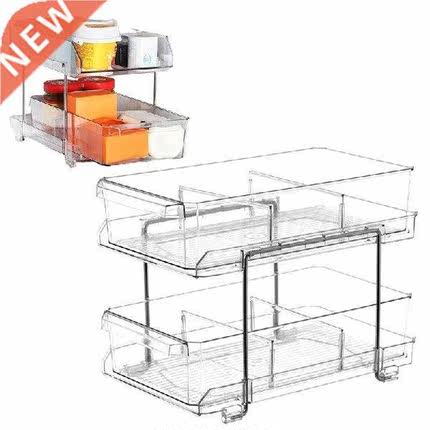 Sliding Cabinet Basket Two Tier Pull Out Organizer With
