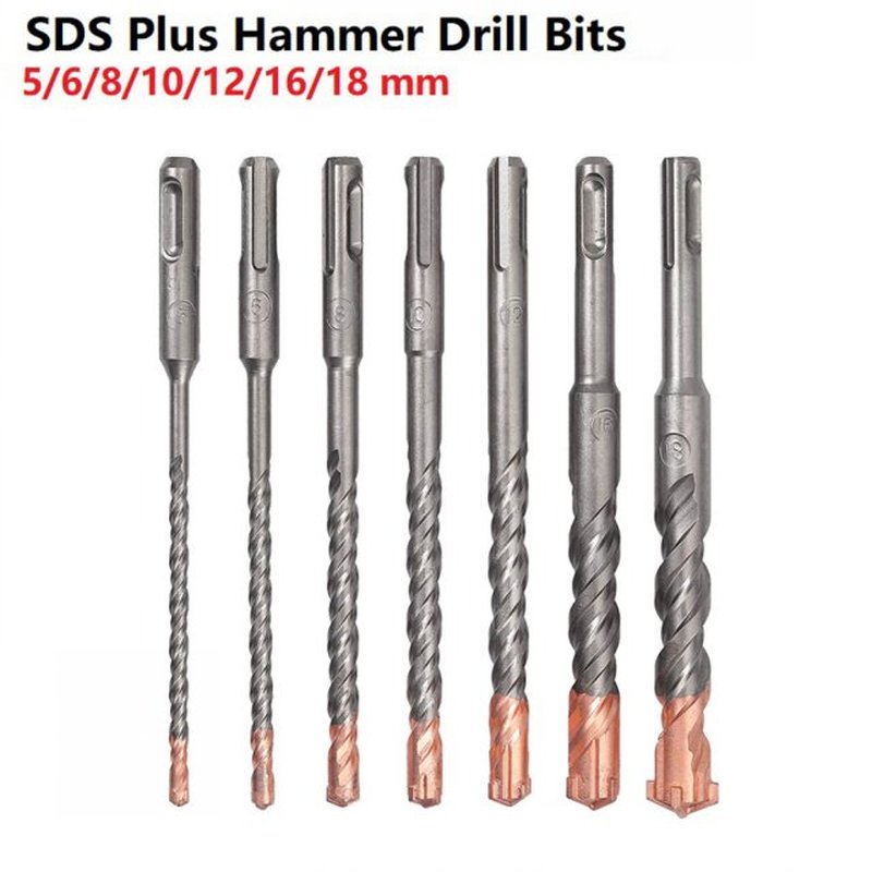 7Pcs Electric Hammer Drill Bits 5/6/8/10/12/16/18mm Cross Ti