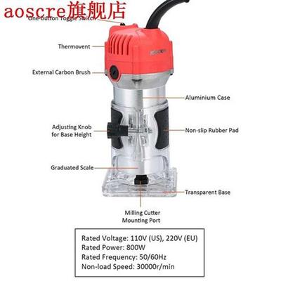 110V 800W Angle Grinder Polishing Machine Trim Router 30000r