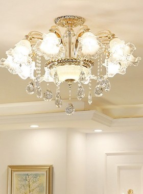 European crystal chandelier ceiling lamp living room modern