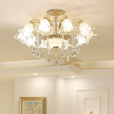 European crystal chandelier ceiling lamp living room modern