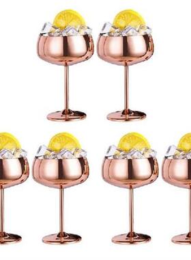 Copper Coupe Champagne Glasses Set Of 6 Stainless Steel