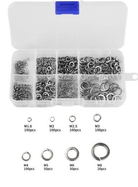 620Pcs Assorted M1.6-M8 304 Stainless Steel Shells Pad Sprin