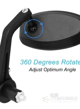 Universal Motorcycle Bar End Side Rearview Mirror 2Pcs Alumi