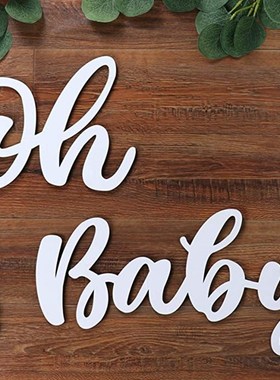 Oh Baby Sign For Baby Shower Wooden Wall Stickers First 1 On
