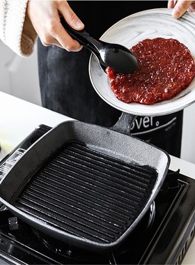 Pan Cast Iron Cauldron Steak Skillet Grill Pan Gas Stoves No