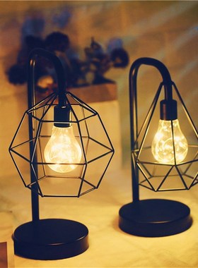 Iron Table Lamp Battery Powered Bedside LED Night Light Livi