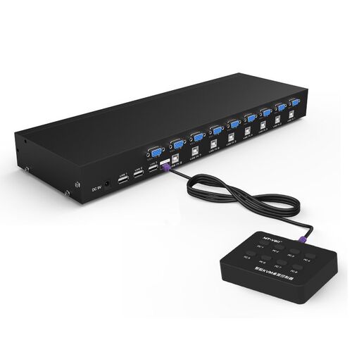 M-VIKI 8 Port KVM Switch VGA SB Manual press with Wired Remo