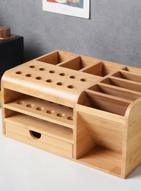Wooden multifunctional storage box Mobile service desk stora