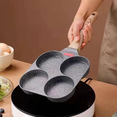 Four-Hole Frying Pot Skillet Nonstick Frying Pan Saucepan Eg