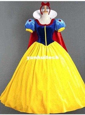 Women Adult Halloween Cartoon Princess Snow White Costume Fo