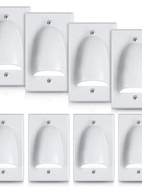 8 Pcs Single Gang Bundled Cable Wall Plate Recessed Internal