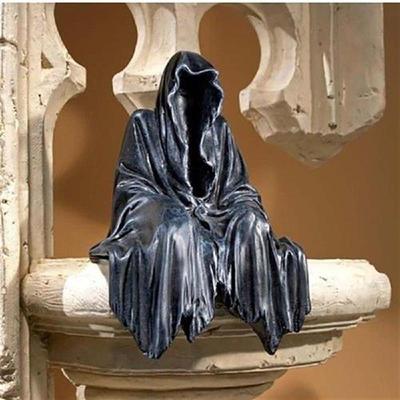Horror Black Grim Reaper Statue Creative Thrilling Robe