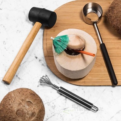 Coconut Opener Tool Set Food Grade 304 Stainless Steel Opene