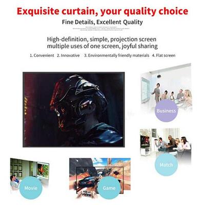 Simple Projector Curtain Home Set Theater Office 16:9 HD Dis